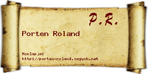 Porten Roland névjegykártya